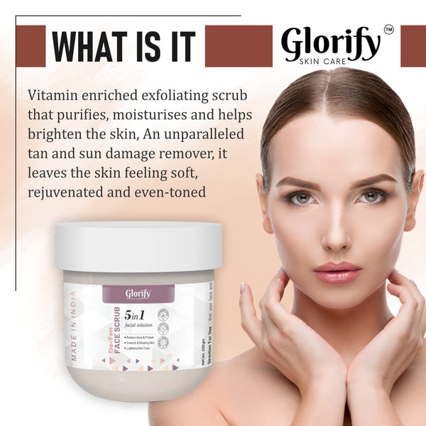 Glorify De-Tan Face Scrub | 5-in-1 Facial Solution
