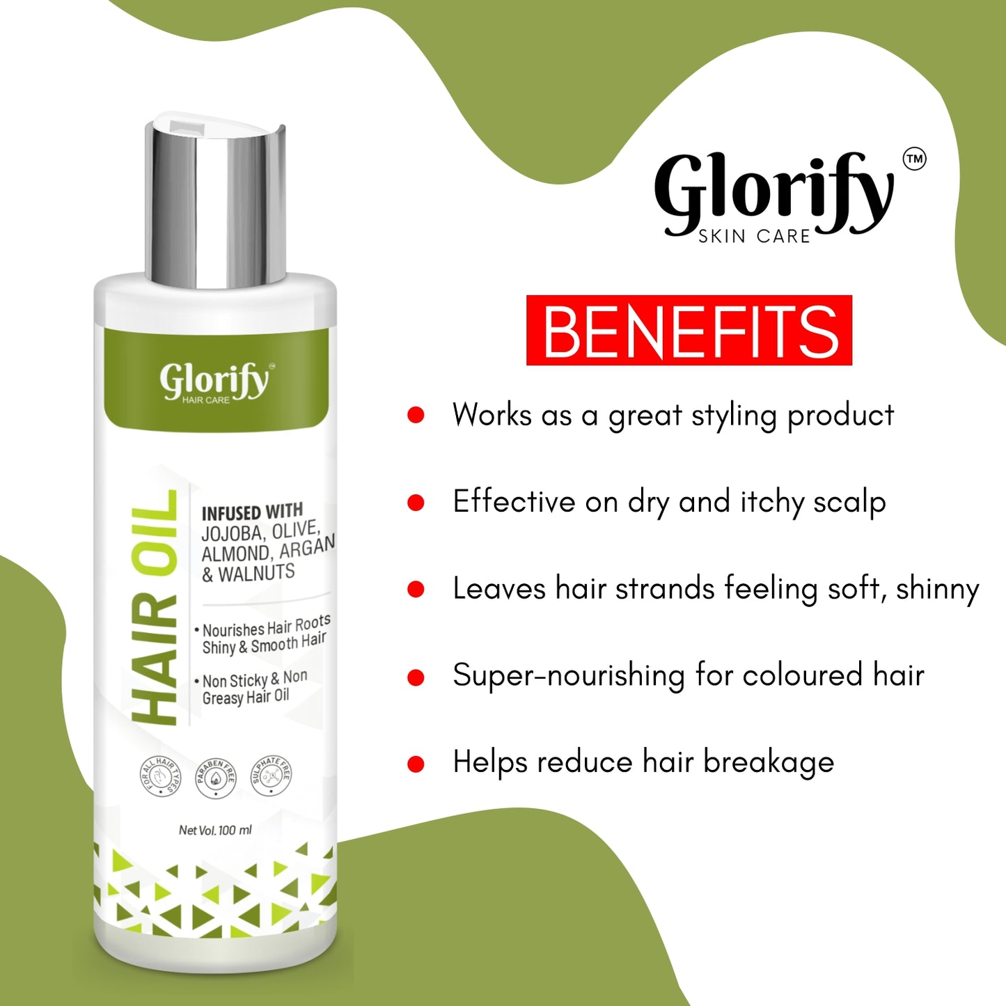 Glorify Natural Hair Oil | for Hair Nourishment , Non Sticky Non Gresy