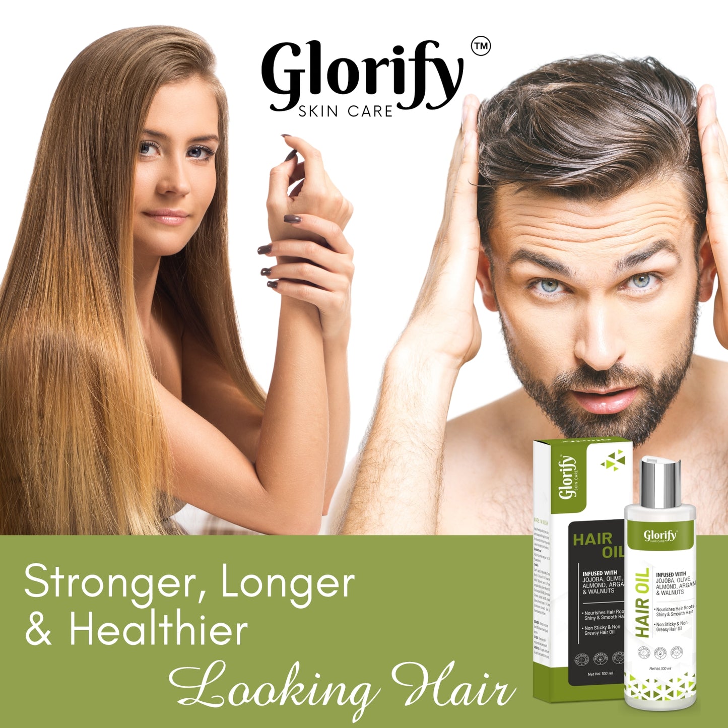Glorify Hair Nourishment Combo – All-in-One Shampoo & Herbal Hair Oil