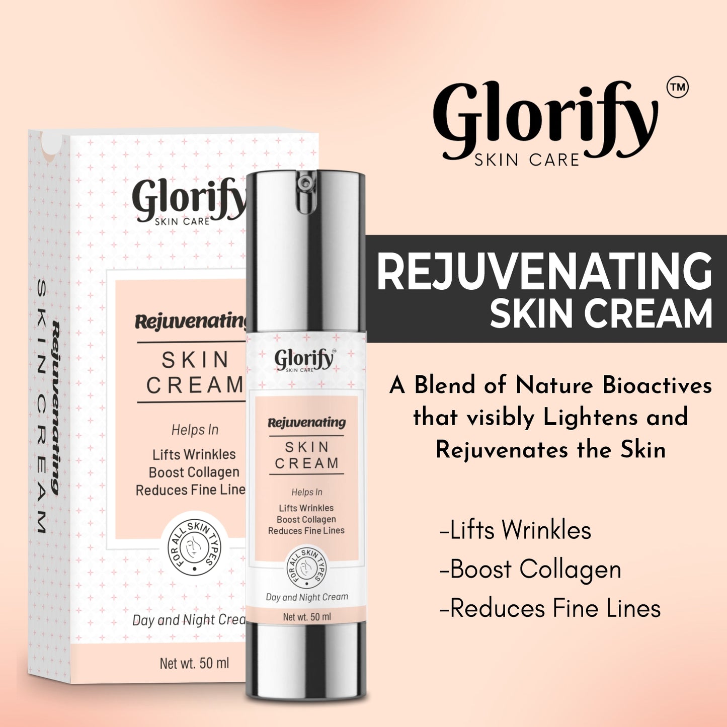 Glorify Rejuvenating Skin Cream | for Anti-Aging , Boost collagen, Finelines and Wrinkles