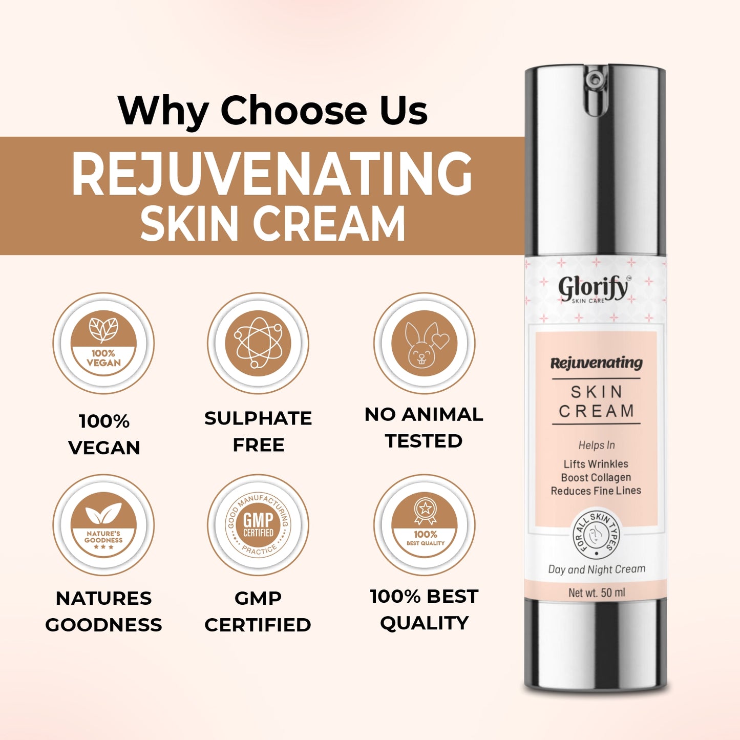 Glorify Rejuvenating Skin Cream | for Anti-Aging , Boost collagen, Finelines and Wrinkles