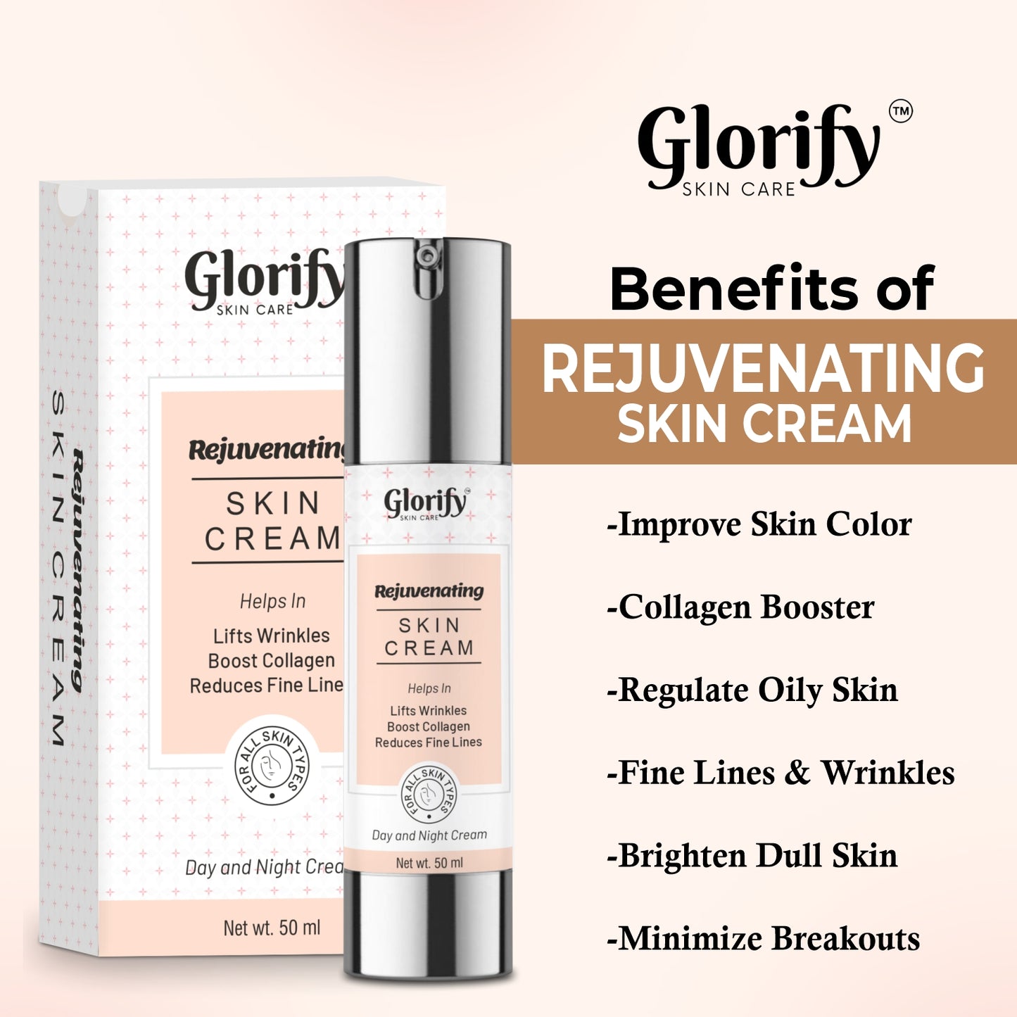 Glorify Rejuvenating Skin Cream | for Anti-Aging , Boost collagen, Finelines and Wrinkles