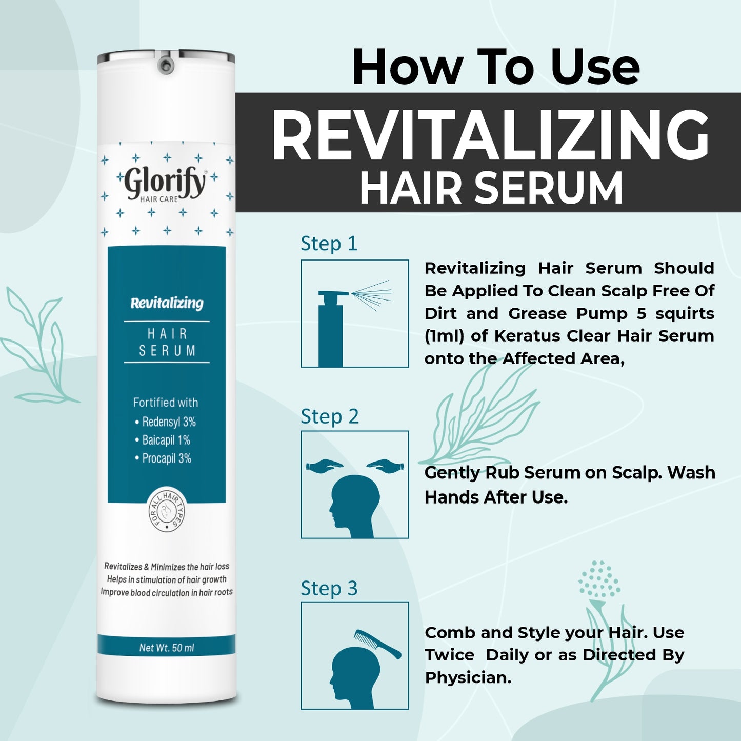 Glorify Revitalising Hair Serum | for Hair Fall , Grey Hairs & Hair Growth.