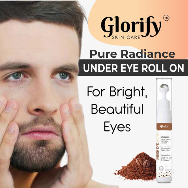 Glorify Under Eye Gel with Roll On | for Puffed eyes, Wrinkles, Finelines & Dark Circles.