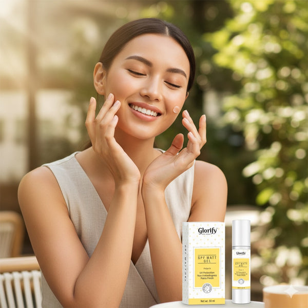 Glorify SPF Matt Gel | sunscreen with 50 spf PA+++, Non comedogenic,Water & Sweat Resistant.