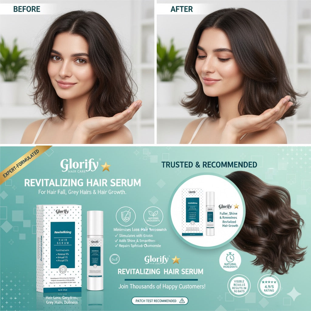 Glorify Revitalising Hair Serum | for Hair Fall , Grey Hairs & Hair Growth.
