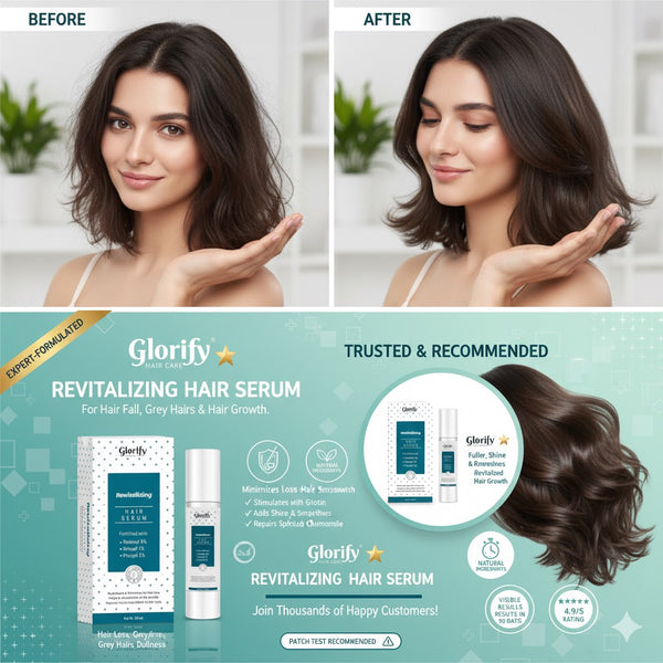 Glorify Revitalising Hair Serum | for Hair Fall , Grey Hairs & Hair Growth.