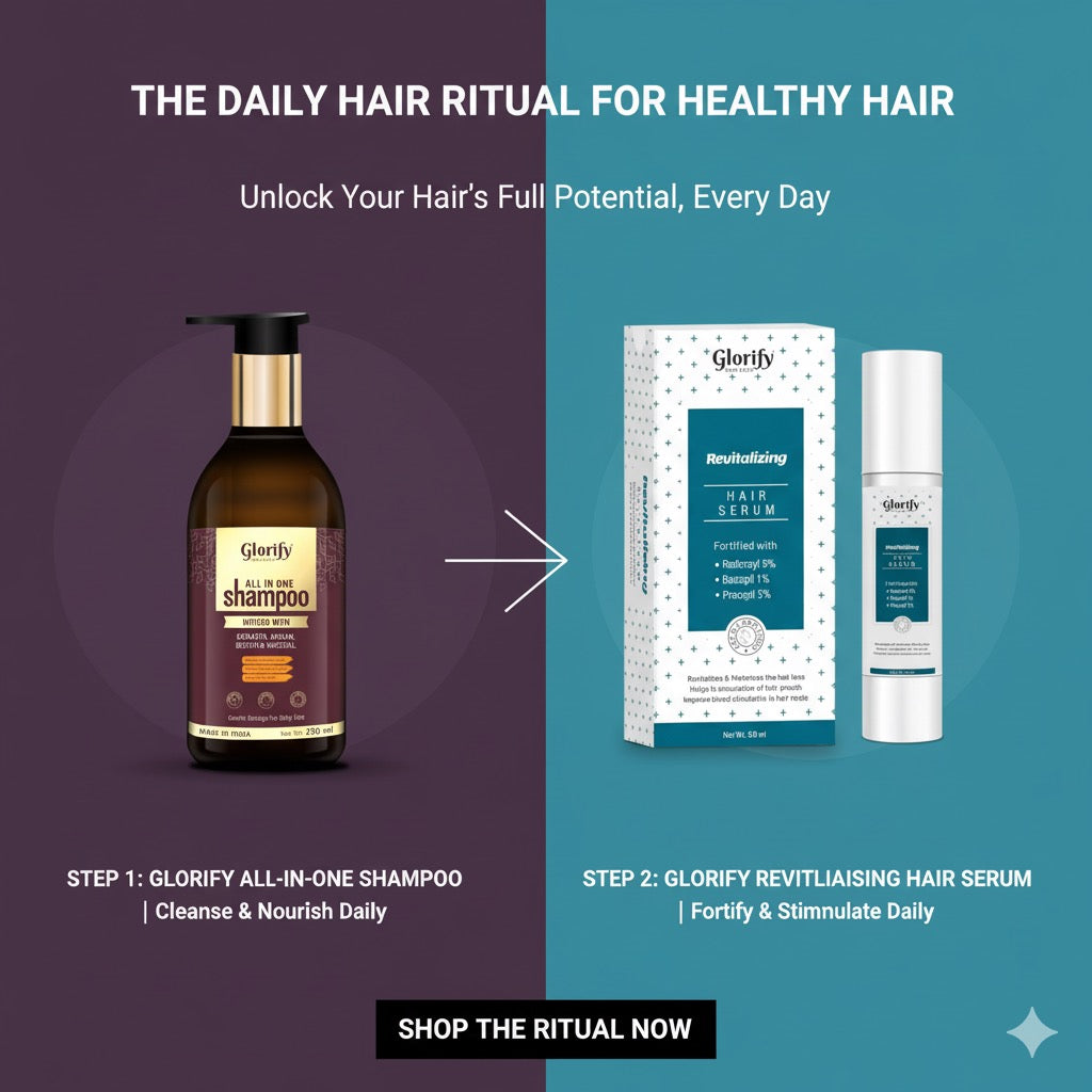 Glorify Hair Treatment Combo – All-in-One Shampoo & Revitalising Hair Serum