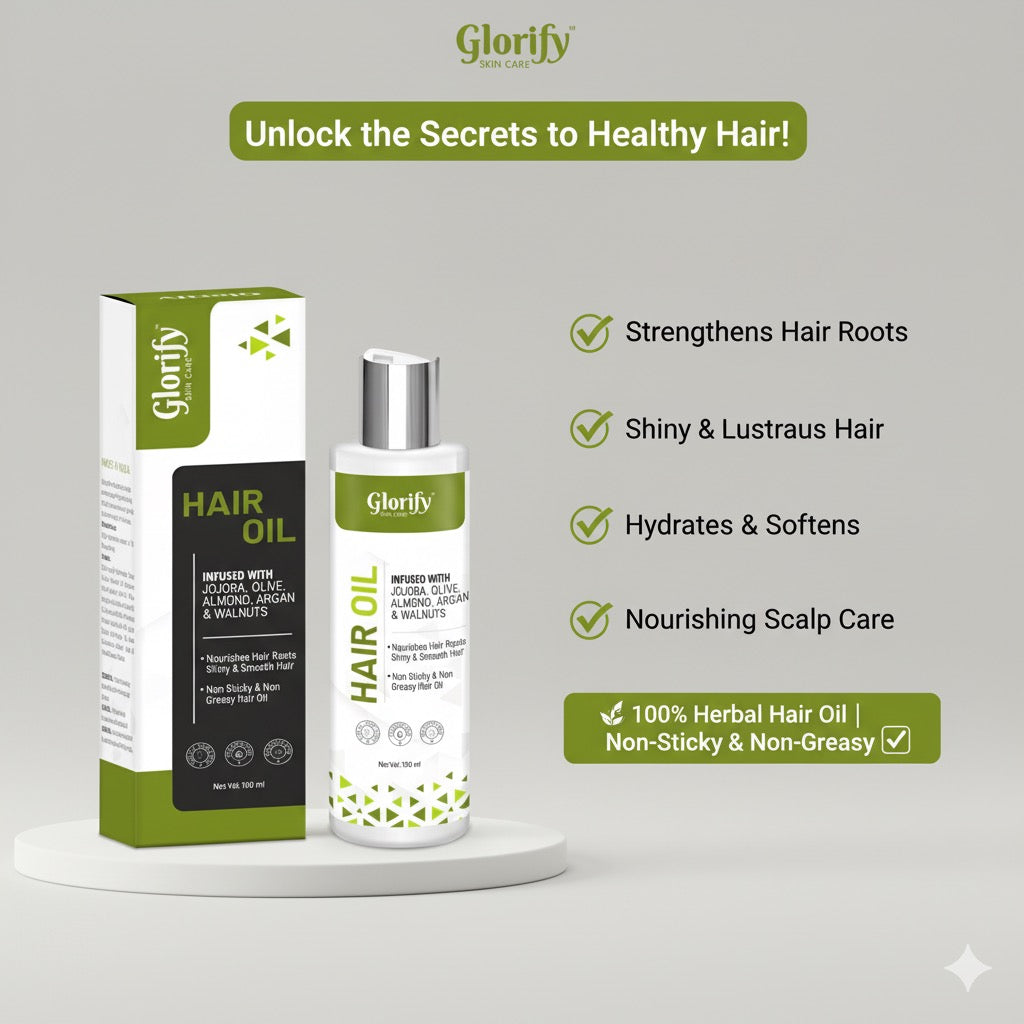 Glorify Natural Hair Oil | for Hair Nourishment , Non Sticky Non Gresy
