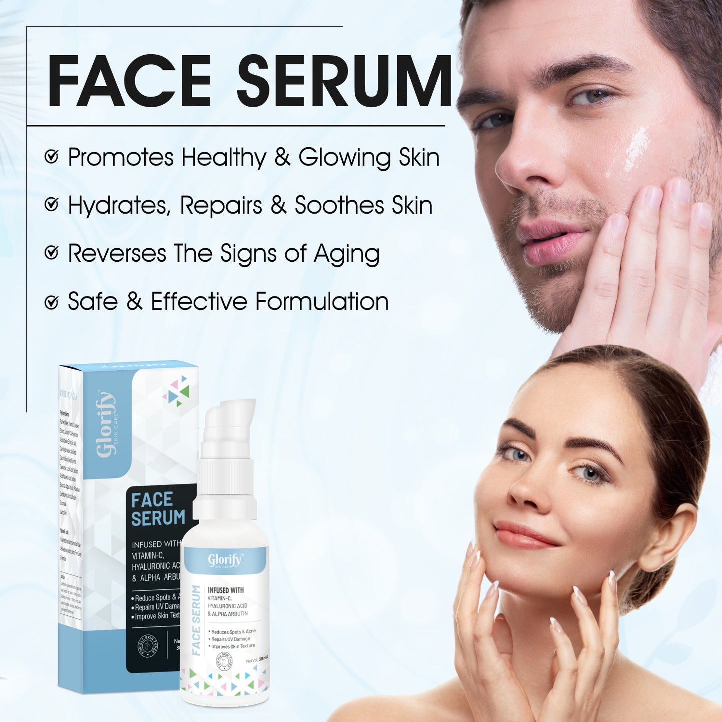 Glorify All-in-One Face Serum | for UV Protection, RemovingSpot & Acne , Improve Skin Texture
