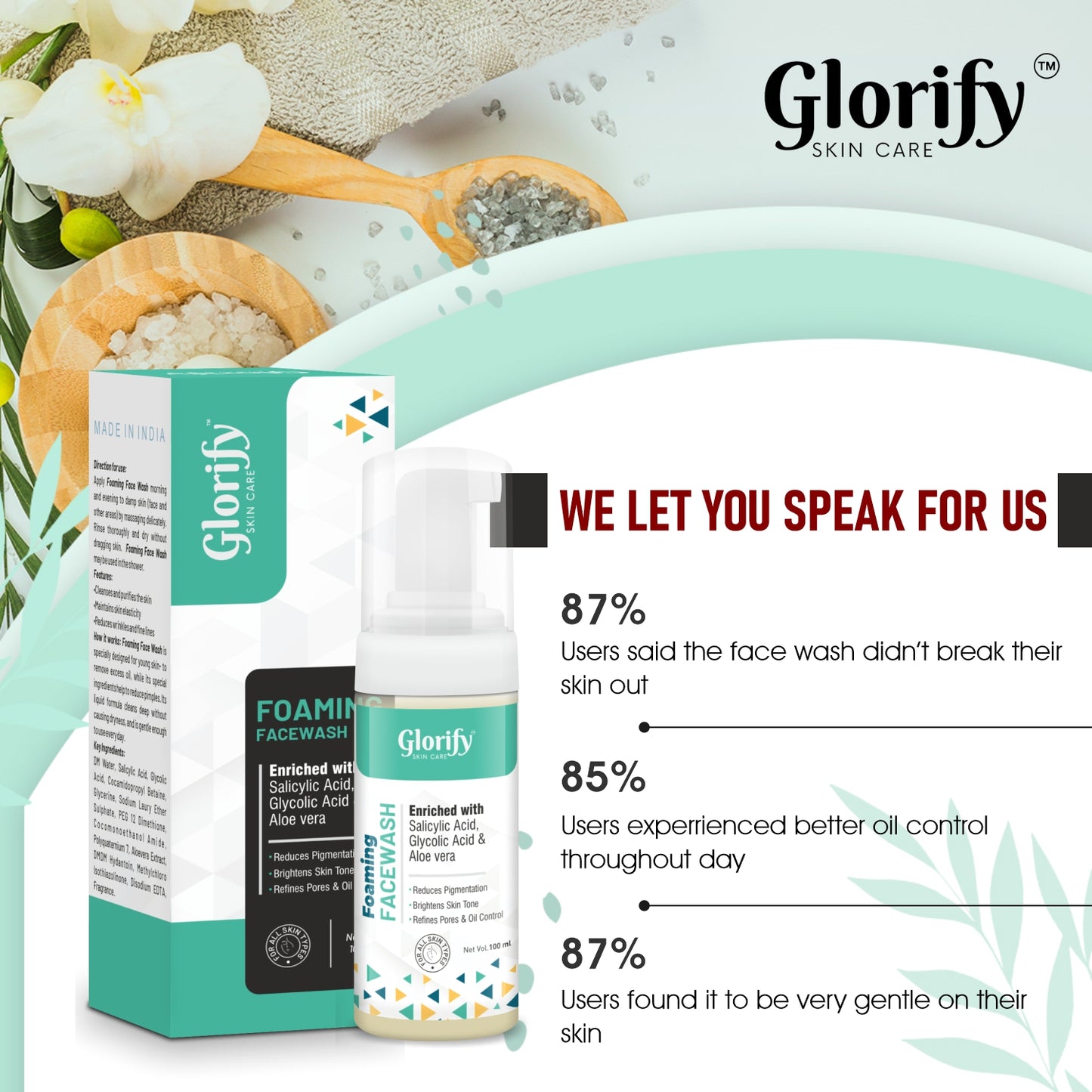 Glorify Face Care Combo – Foaming Face Wash & Hydrating Face Serum
