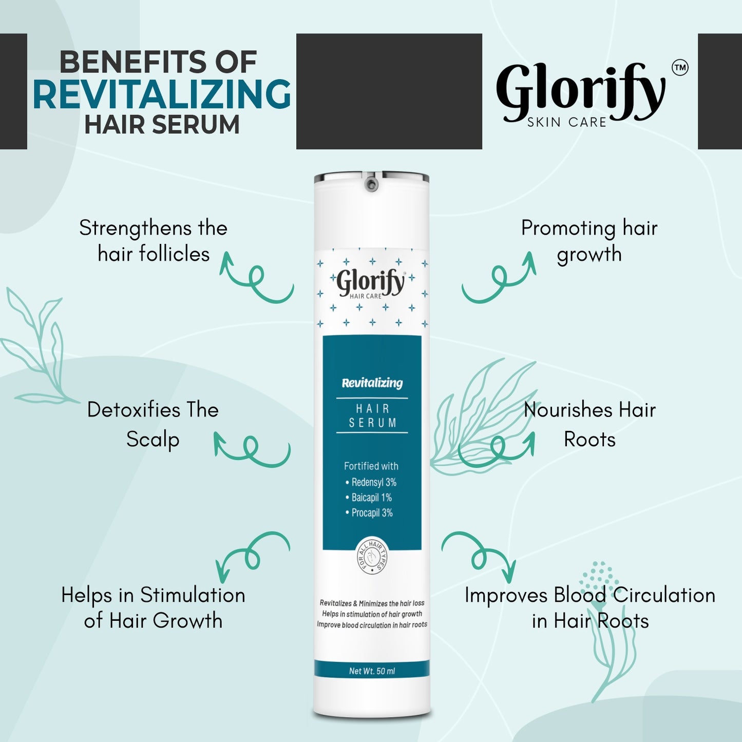 Glorify Revitalising Hair Serum | for Hair Fall , Grey Hairs & Hair Growth.