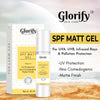 Glorify SPF Matt Gel | sunscreen with 50 spf PA+++, Non comedogenic,Water & Sweat Resistant.