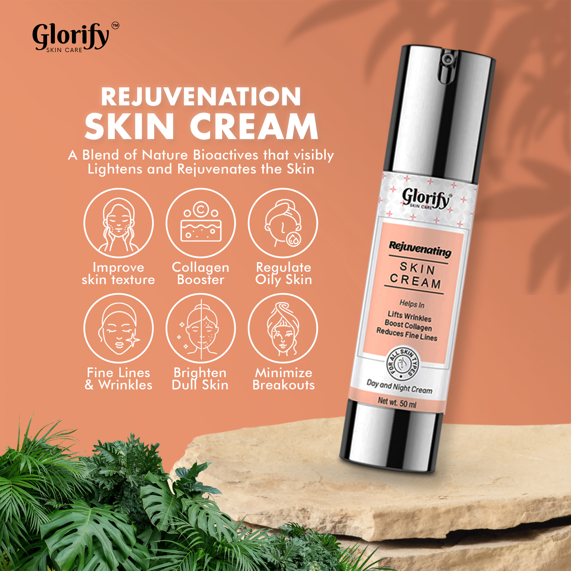 Glorify Rejuvenating Skin Cream | for Anti-Aging , Boost collagen, Finelines and Wrinkles