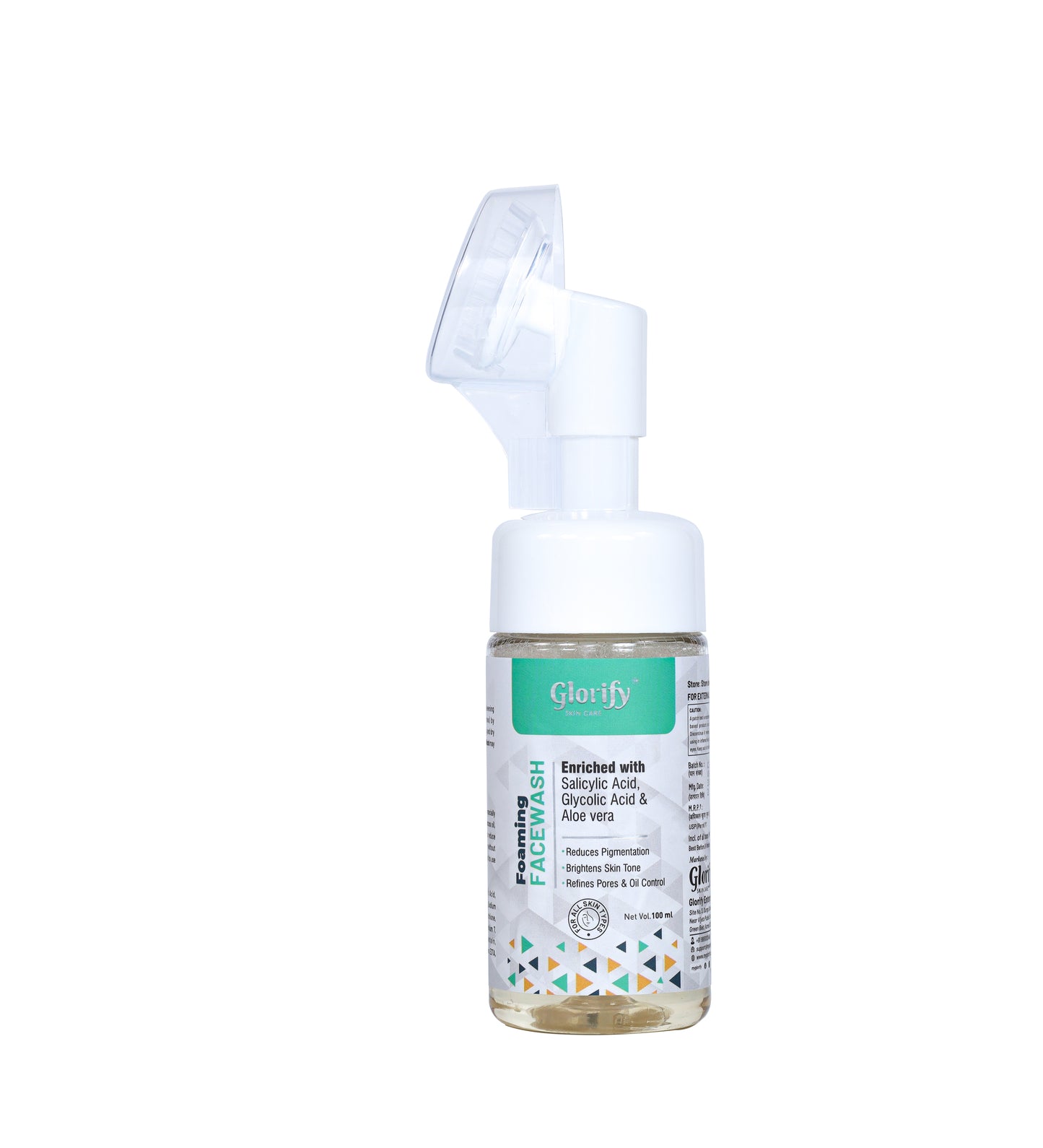 Glorify Foaming Face Wash | with Salicylic acid, Glycolic acid & Aloevera- for pigmentation, Acne,skin elasticity.