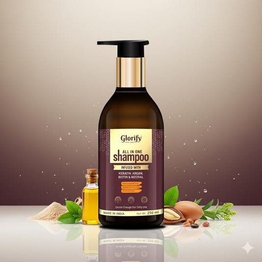 Glorify All-In-One Shampoo |For Reducing Hair Fall , Dandruff ,Flaks & itching on Scalp
